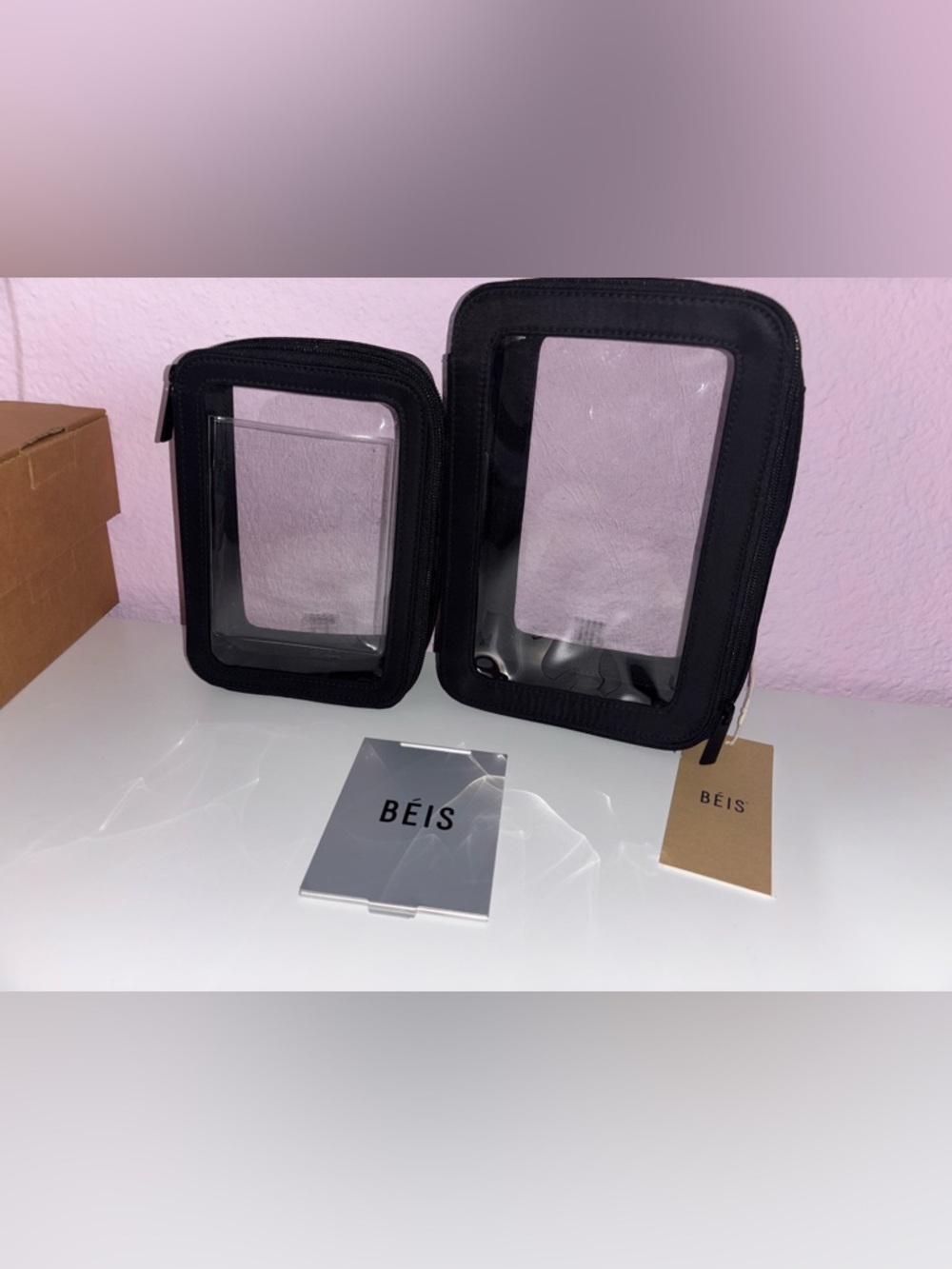 BÉIS the in-flight cosmetic case set in black - Picture 4 of 8